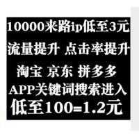 淘宝 京东拼多多app流量进入 1万ip最低3元